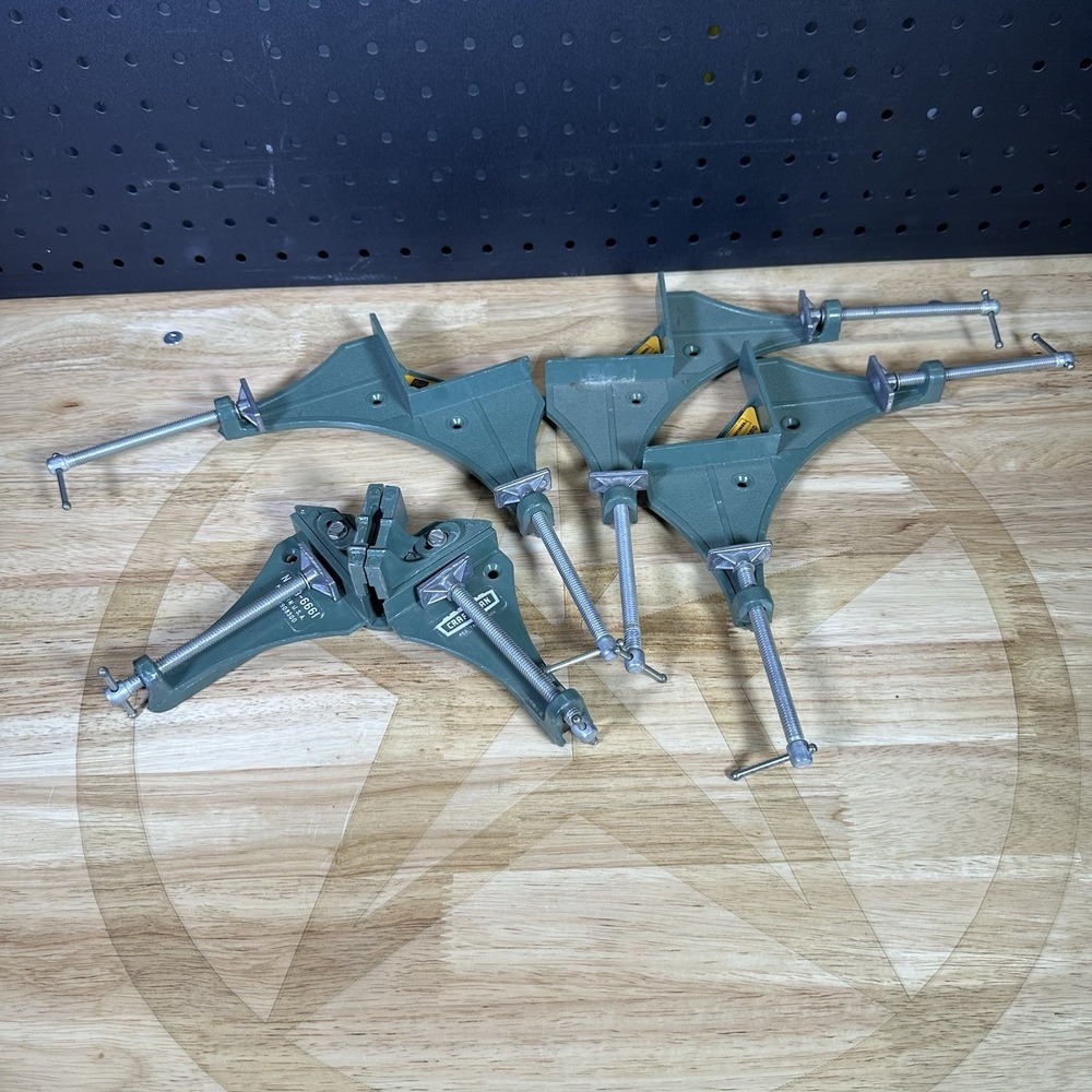 Lot of Four Vintage Craftsman USA Corner Clamps (3) 9-6666 & (1) 9-6661